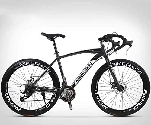 Road Bike : 26-Inch Road Bicycle, 27-Speed Bikes, Double Disc Brake, High Carbon Steel Frame, Road Bicycle Racing, Men's And Women Adult-Only (Color : D)