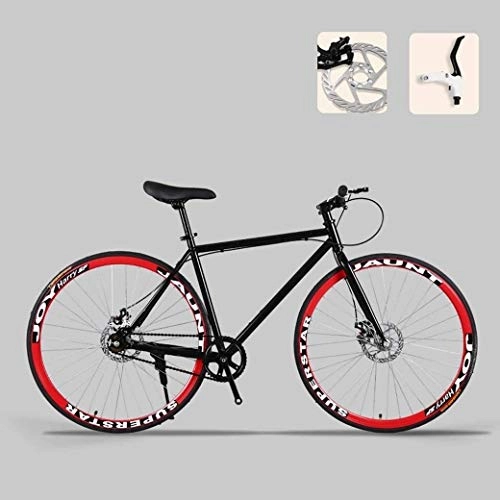 Road Bike : 26 Inch Road Bicycle, Moutain Bikes, Double Disc Brake, High Carbon Steel Frame, Road Bicycle Racing, Men's And Women Adult, (Color : A)