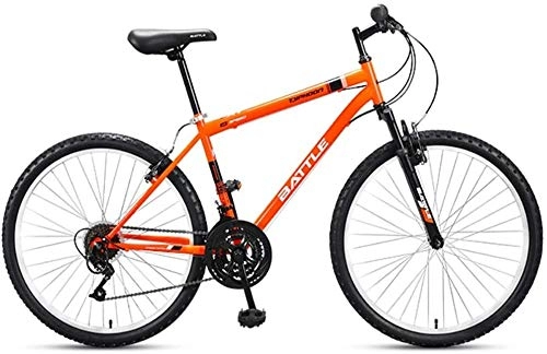Road Bike : 26 Inch Road Bike, 18 Speed Adult High-Carbon Steel Frame Road Bicycle, City Commuter Bicycle Men Women City Commuter Bicycle, Perfect for Road Or Dirt Trail Touring (Color : Orange)