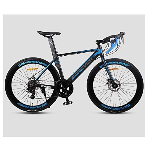 Road Bike : 26 Inch Road Bike, Adult 14 Speed Dual Disc Brake Racing Bicycle, Lightweight Aluminium Road Bike, Perfect for Road Or Dirt Trail Touring, Orange FDWFN (Color : Blue)
