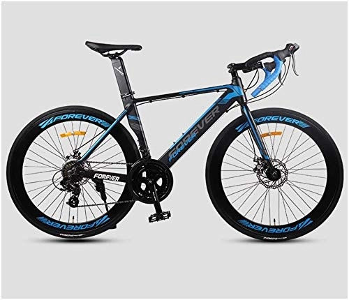 Road Bike : 26 Inch Road Bike, Adult 14 Speed Dual Disc Brake Racing Bicycle, Lightweight Aluminium Road Bike, Perfect for Road Or Dirt Trail Touring, Red (Color : Blue)