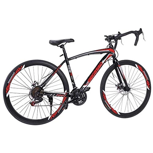 Road Bike : 26in Road Bike, Lightweight Aluminum Road Bicycle, Outdoors Cycling Shimano 21 Speed Racing Bicycle (Red)