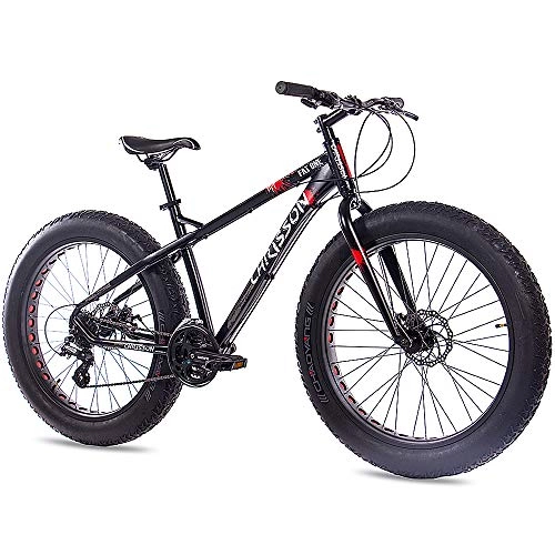 Road Bike : 26inches fat bike, mountain bicycle Chrisson Fat One with 24speeds Shimano Alivio / Altus, matte black