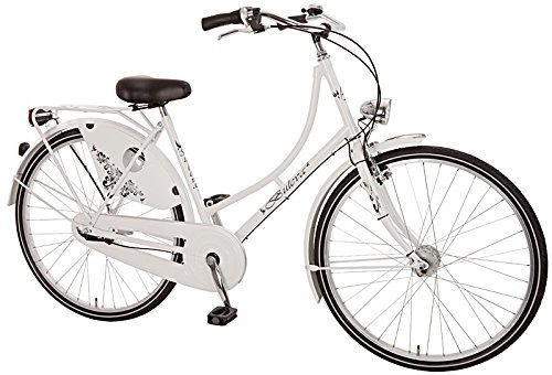 Road Bike : 28Inch Women's Holland city bike by Bach Tenkirch Girls 'Bicycle 3Gear (Colour: White, Frame Size: 50cm