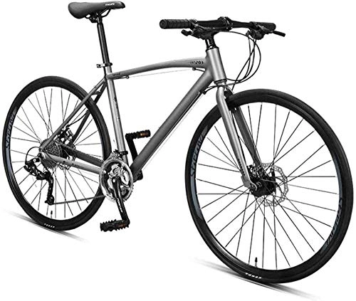 Road Bike : 30 Speed Road Bike Adult Commuter Bike Lightweight Aluminium Road Bicycle Male and Female Students Bicycle, for Outdoor Sports, Exercise (Color : Black)