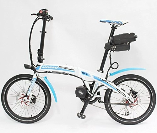 Road Bike : 48V 350W 8Fun Bafang Mid-Drive Motor MOSSO 20-F1 Mini Foldable Ebike+48V 12AH Battery Two Colour Choices Electric Bicycle