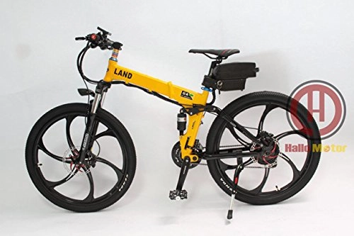Road Bike : 48V 500W Magnesium Alloy Integral Wheel Ebike Yellow Foldable Frame Electric Bicycle With LCD Display
