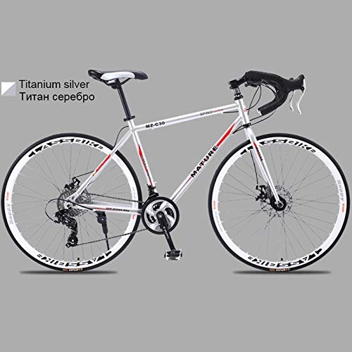 Road Bike : 700c Aluminum Alloy Road Bike 21 27and30speed Road Bicycle Two-disc Sand Road Bike Ultra-Light bicycle-30 Speed S H top