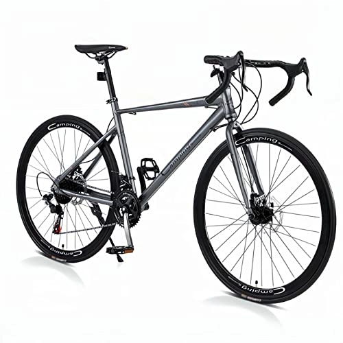 Road Bike : Adult Mountain Bike, 26-inch Wheels, Lightweight Aluminum Alloy Frame, 14 Speed Shifting Dual Disc Brakes (silver Grey)