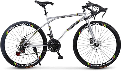 Road Bike : Adult mountain bike- Road Bicycle, 24-Speed 26 Inch Bikes, Double Disc Brake, High Carbon Steel Frame, Road Bicycle Racing, Men's and Women Adult-Only (Color:C) (Color : C)