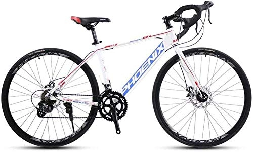 Road Bike : Adult Road Bike 14 Speed 700C Wheels Road Bicycle Alloy Frame Bicycle Men Women City Commuter Bicycle, Perfect for Road Or Dirt Trail Touring (Color : Silver)