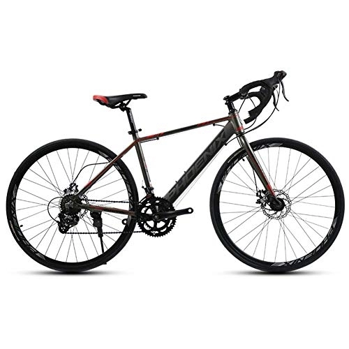 Road Bike : Adult Road Bike, 14 Speed 700C Wheels Road Bicycle, Alloy Frame Bicycle with Disc Brakes, Perfect For Road Or Dirt Trail Touring, Black
