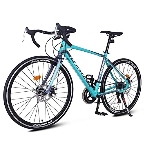 Road Bike : Adult Road Bike, Lightweight Aluminium Bicycle, City Commuter Bicycle with Dual Disc Brake, 700 * 23C Wheels, One Size, Blue