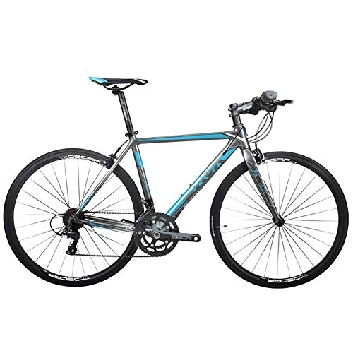 Road Bike : Adult Road Bike, Men Women Lightweight Aluminium Road Bike, Racing Bicycle, City Commuter Bicycle, Road Bicycle, Blue, 18 Speed