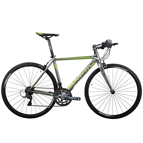 Road Bike : Adult Road Bike, Men Women Lightweight Aluminium Road Bike, Racing Bicycle, City Commuter Bicycle, Road Bicycle, Green, 18 Speed