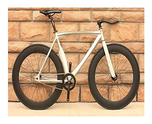 Road Bike : AFTWLKJ Bicycle Fixed Gear Bike Fat Bike Aluminum Alloy with Eye-catching Multi-color Adult Male and Female Students (Color : Silver, Size : 52cm(175cm 190cm))