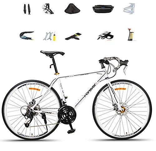 Road Bike : AI-QX Mountain Bike / Bicycles 26'' -27-Speed Racing Racing Men And Women Students Sports Car Off-Road - Ultra Light, White