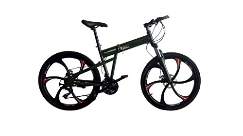 Road Bike : All-Bikes Mountain bike, folding bike, mountain biking, Shimano, sport, Magnesium alloy wheel (Military Green)
