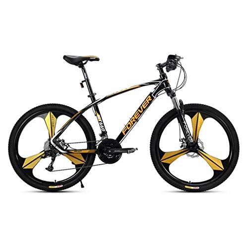Road Bike : ALOUS Aluminum alloy mountain bike bicycle 30 speed magnesium alloy one wheel mountain bike Student bicycle men and women bicycle (Color : Gold)