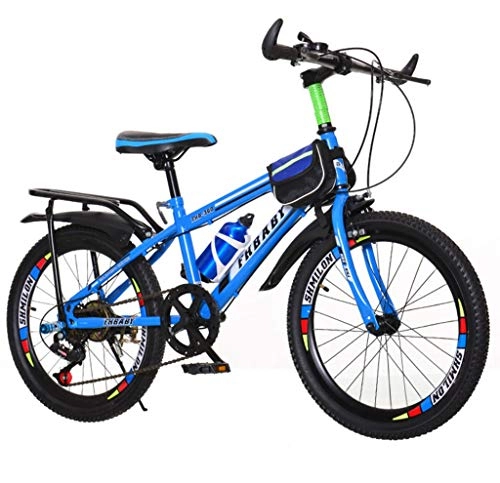 Road Bike : ALOUS Senior safety children bicycle 18 / 20 / 22 / 24 inch girl 4-5 years old children mountain bike / speed mountain bike / aluminum primary school bicycle (Color : Blue, Size : 20inch)