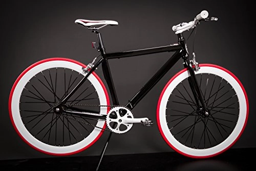 Road Bike : Aluminium Cycling Fixie Fixed Gear Road Single Speed Fitness Bike 28Inch Black