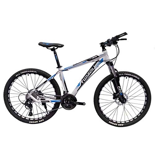 Road Bike : Aluminum Alloy Adult Bicycle 27-Speed Dual Disc Brakes for Men And Women Mountain Bike, Blue