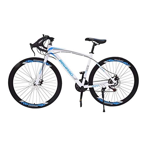 Road Bike : Aluminum Full Suspension Road Bike 21 Speed Disc Brakes 700c (Color : As photo, Size : Other)