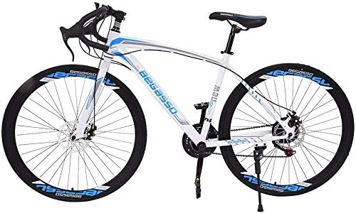 Road Bike : Aluminum Road Bike Begasso Shimanos Aluminum Full Suspension Road Bike 21 Speed Disc Brakes 26 inch Durable Road Bicycles