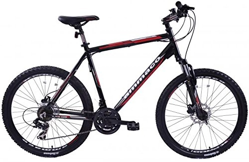 Road Bike : AMMACO ALPINE COMP 21 SPEED MENS ALLOY MOUNTAIN BIKE WITH DISC BRAKES 26" WHEEL EXTRA LARGE 23" FRAME FOR TALL MEN BLACK