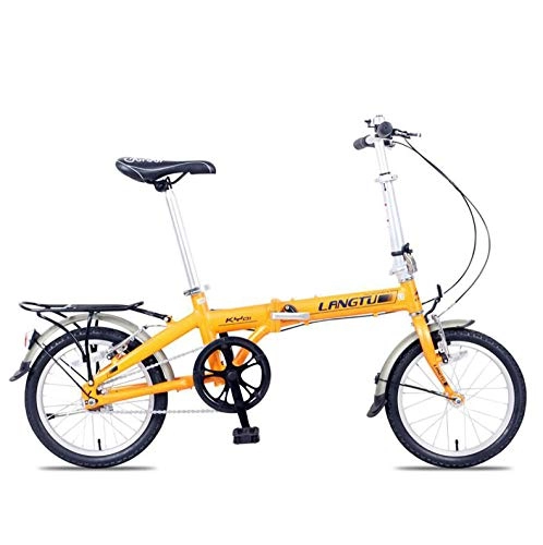 Road Bike : AOHMG Foldable Bike Single-Speed Folding Bicycle, Lightweight Aluminum Frame, Orange
