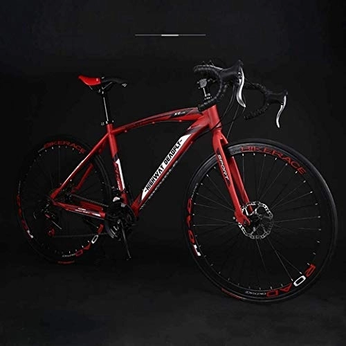 Road Bike : Aoyo 24-Speed Bikes, Double Disc Brake, 26-Inch Road Bicycle, High Carbon Steel Frame, Road Bicycle Racing, Men's And Women Adult-Only