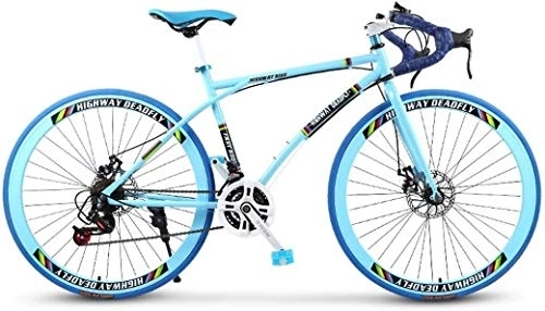 Road Bike : Aoyo Road Bicycle, 24-Speed 26 Inch Bikes, Double Disc Brake, High Carbon Steel Frame, Road Bicycle Racing, Men's And Women Adult-Only (Color : C)
