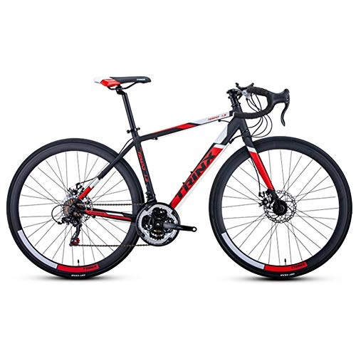 Road Bike : AP.DISHU 21 Speed Road Bike Adult Road Bicycle Ultra-Light Aluminum Alloy Frame Racing Bicycle City Commuter Bicycle 700C Wheels Recommended Height 175 CM-190 CM, Red