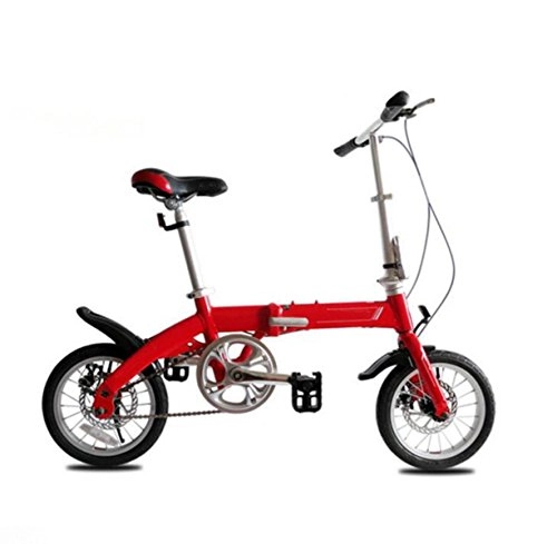 Road Bike : Assault Bike 14 Inch Aluminum Adult Children Folding Bicycle Men And Women Mini Student Bicycle, Red-18in