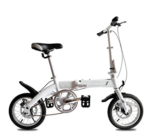 Road Bike : Assault Bike 14 Inch Aluminum Adult Children Folding Bicycle Men And Women Mini Student Bicycle, White-18in