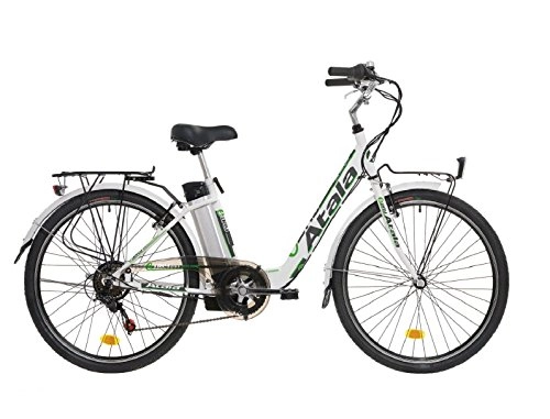 Road Bike : Atala Aluminium and Way 26Electric Bike Unisex White / Green Size 41