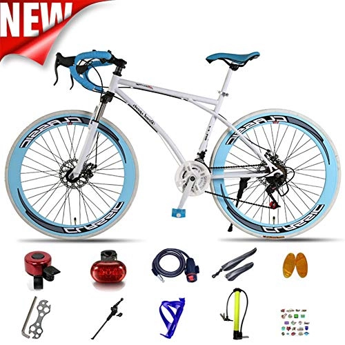 Road Bike : ATGTAOS Variable Speed Fixed Gear Bicycle, Mountain, Solid tire, 26 Inch Road Bike, 24 Speed, Shock Absorbing Front Fork, Dual Disc Brake, Student, Teenager, Female, Adult, Male
