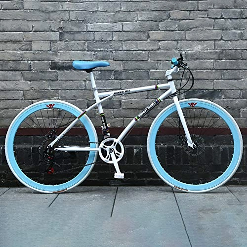 Road Bike : AURALLL 24-Speed 40 Knife Circles Road Bicycles, Adult-Only, Double Disc Brake Bicycle, Urban Commuter Road Bike, Comfort Traditional, White