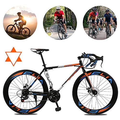 Road Bike : AURALLL 27-Speed Bikes Road Bicycle, High Carbon Steel Frame, Men's And Women Adult-Only Out Front Combo Bike Mount for Races, Roads, Trips, Loops, Orange
