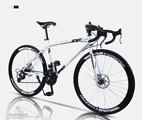 Road Bike : AYDQC Road Bicycle, 24-Speed 26 inch Bikes, Double Disc Brake, High Carbon Steel Frame, Road Bicycle Racing, Men's and Women Adult 6-24, B fengong (Color : E)