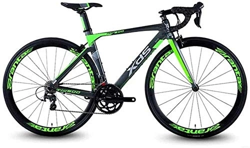 Road Bike : AYHa 20 Speed Road Bike, Lightweight Aluminium Road Bicycle, Quick Release Racing Bicycle, Perfect for Road or Dirt Trail Touring, Green, 460MM Frame