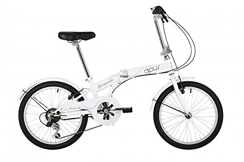 Road Bike : Barracuda Apus Unisex 20" Wheel 6 Speed Classic Folding Bike Bicycle White