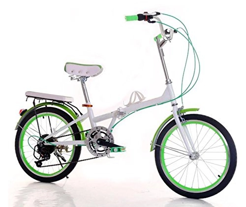 Road Bike : Bicycle 20-inch Folding Bike Bicycle Men And Women Color With Students Car Transport Tools, Green-20in
