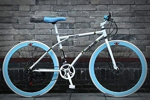 Road Bike : Bicycle 26-inch Adult Bicycle For Male And Female Students Urban Road Bikes Shiftable Road Racing Carbon Steel Frame Transmission Can Be Operated With Full Thumb