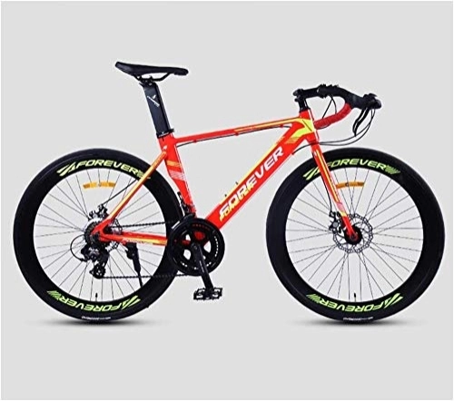Road Bike : Bicycle 26 Inch Road Bike, Adult 14 Speed Dual Disc Brake Racing Bicycle, Lightweight Aluminium Road Bike, Perfect for Road Or Dirt Trail Touring, Orange (Color : Orange)