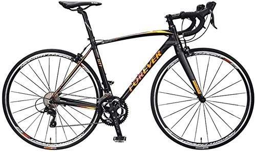 Road Bike : Bicycle Adult Road Bike, 18 Speed Ultra-Light Aluminum Alloy Frame Bicycle, 700 * 25C Tires, City Utility Bike, Perfect For Road Or Dirt Trail Touring, Black (Color : Black)