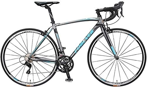 Road Bike : Bicycle Adult Road Bike, 18 Speed Ultra-Light Aluminum Alloy Frame Bicycle, 700 * 25C Tires, City Utility Bike, Perfect For Road Or Dirt Trail Touring, Black (Color : Blue)