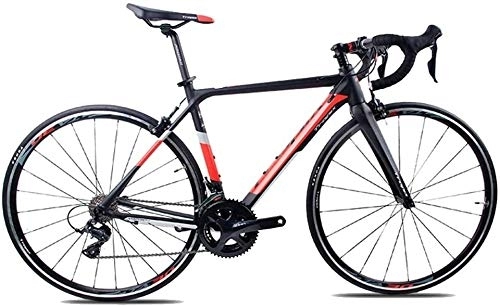 Road Bike : Bicycle Adult Road Bike, Professional 18-Speed Racing Bicycle, Ultra-Light Aluminium Frame Double V Brake Racing Bicycle, Perfect For Road Or Dirt Trail Touring (Color : Red, Size : TA30)