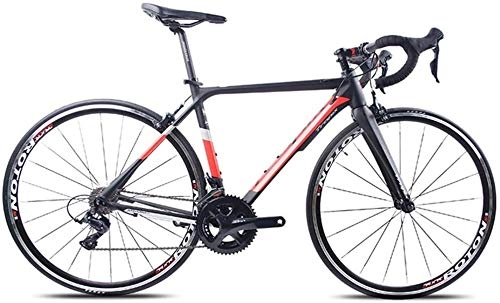 Road Bike : Bicycle Adult Road Bike, Professional 18-Speed Racing Bicycle, Ultra-Light Aluminium Frame Double V Brake Racing Bicycle, Perfect For Road Or Dirt Trail Touring (Color : Red, Size : X6)