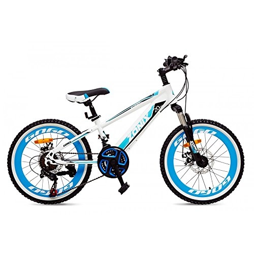 Road Bike : Bicycle Boys Girls Zonix MTB Astro Boy 20 Inch 21 Speed White Blue 85% Assembled